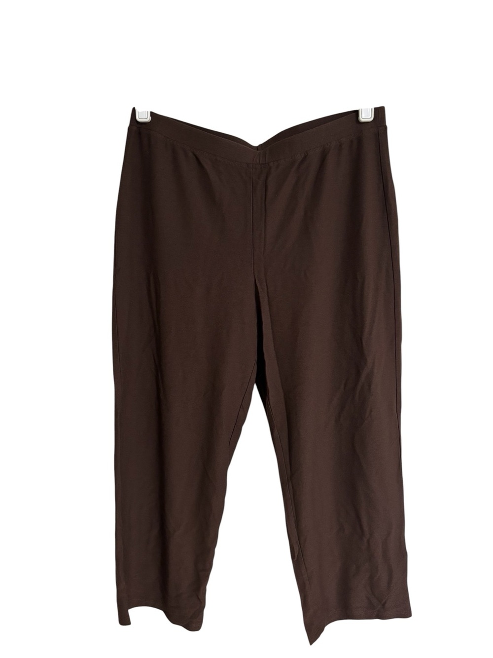 Eileen Fisher slim ankle brown stretch knit elastic waist pull on pants size S